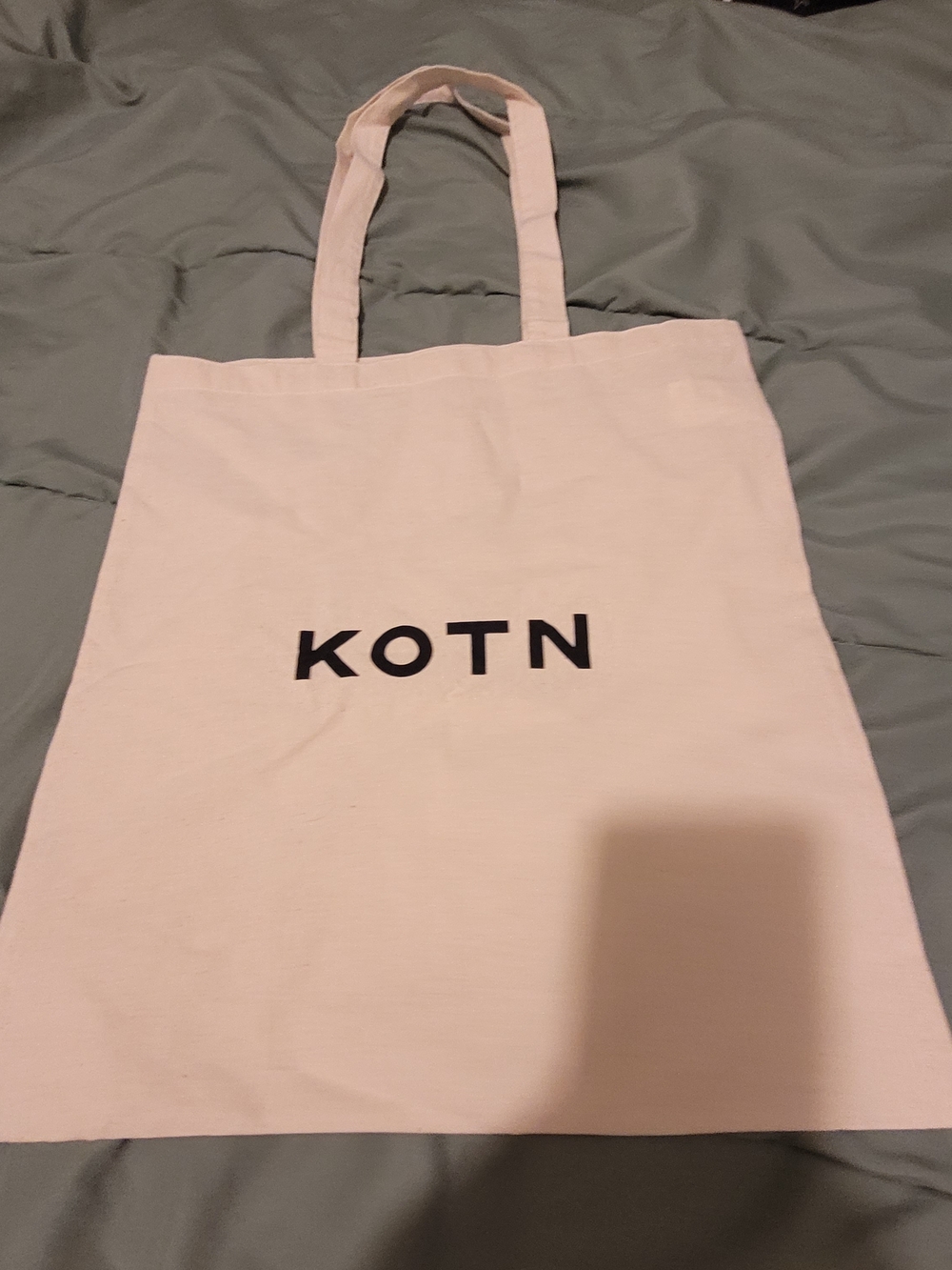 KOTN Cream Cotton Small Carry Bag